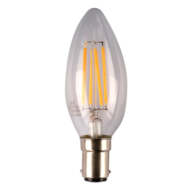 LED CANDLE 4W B22 5K CLEAR DIM